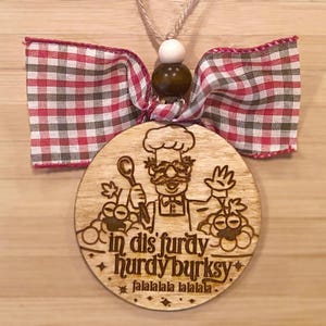 The Muppet Christmas Carol Ornament | 2025 | Swedish Chef, Furdy Hurdy | Engraved | Baltic Birch