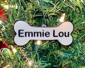 Custom Dog Bone Ornament: Personalized Pet Name Holiday Decoration