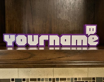 Personalized Twitch Style Name Plate: Gamer Gift