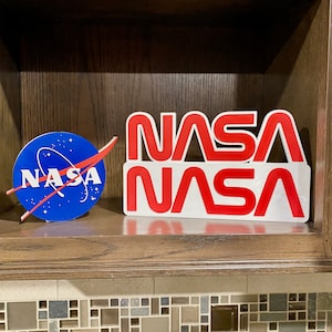 NASA Logo Sign. 3D printed. High quality. Great gift for Space or NASA Fan. Collector Gift.
