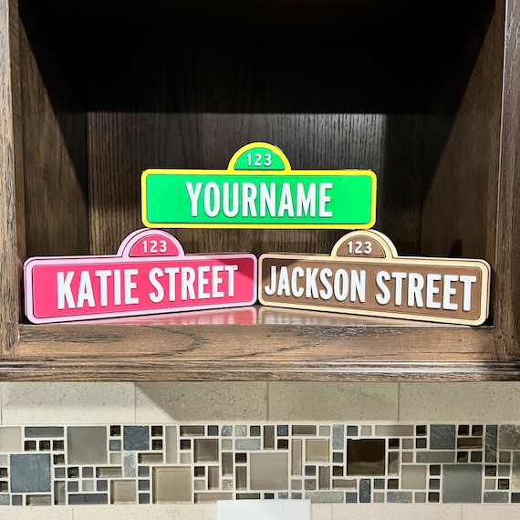 Personalized Name Street Sign: Custom 3D Printed Desk or Wall Decor