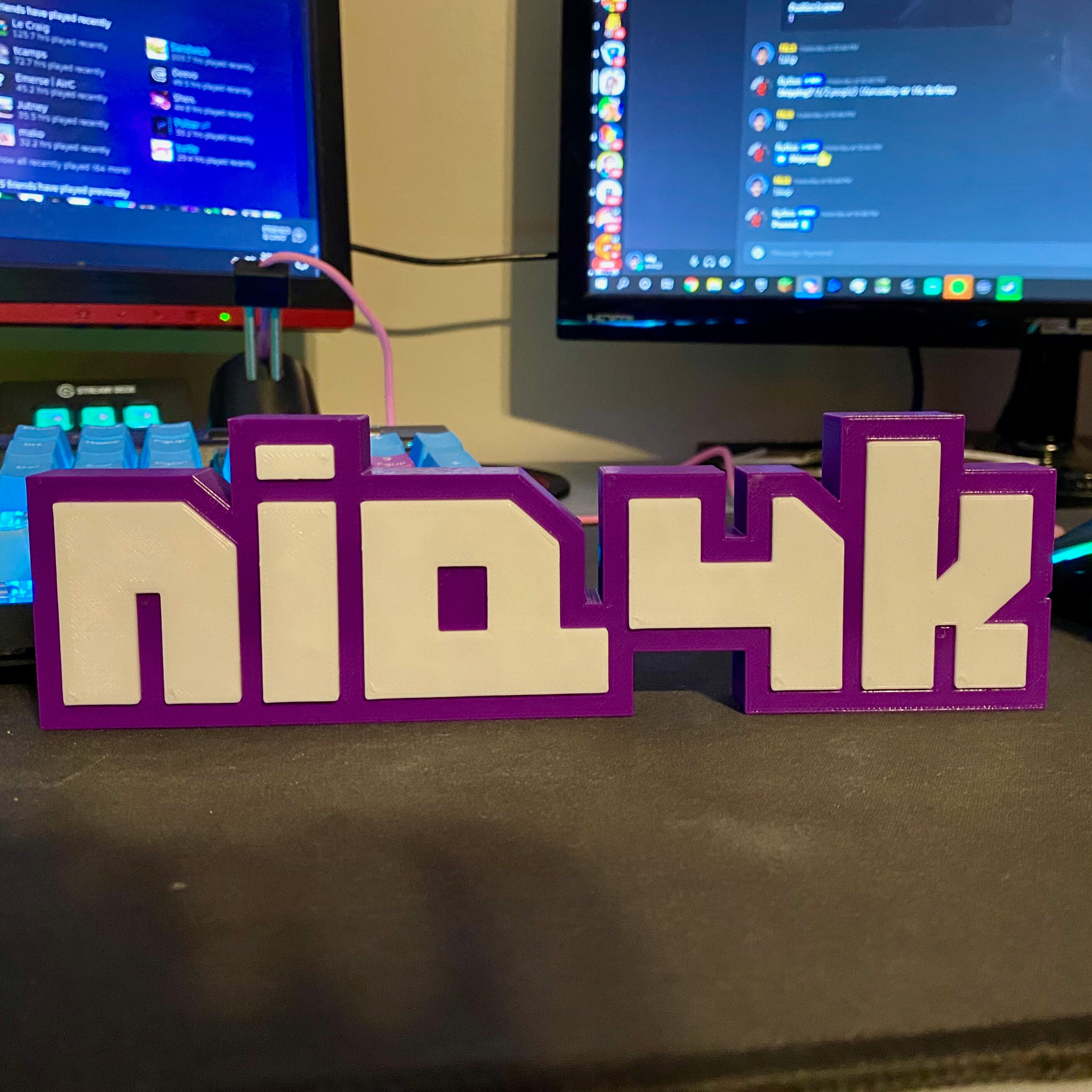 Twitch Style Personalized Name Plate. 3D Printed. High - Etsy