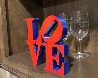 LOVE Sculpture - 3D Printed - 5 Inches by 5 Inches. - Custom size and colors by request.