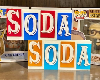 Funko Soda Logo Sign: 3D Printed Collector Display