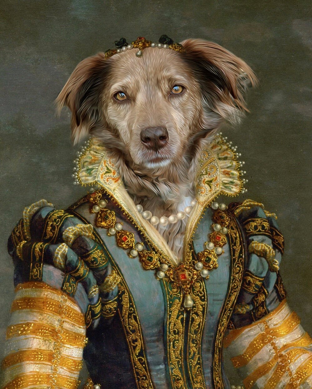 Custom Pet Portrait Painting Personalised Renaissance Etsy