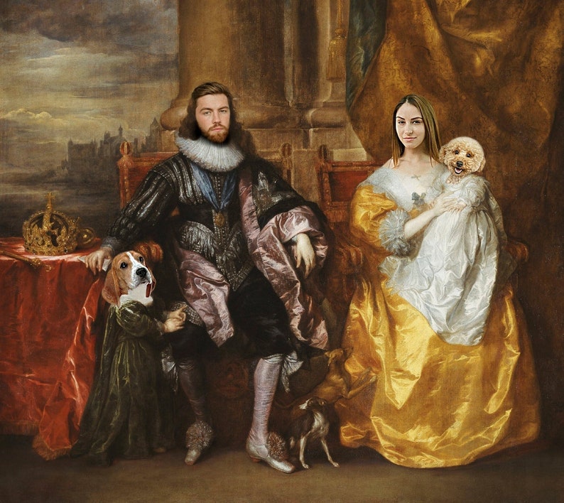 Historical Royal Family Portrait | Personalised Regal Renaissance Funny Pet Owner Gift 