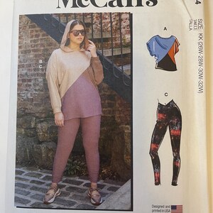 McCall’s M8244 Sewing Pattern UNCUT | Hoodie, Tee & Leggings Set | Color Block Activewear Pattern | Drop Shoulder Hoodie | V Waist Legging