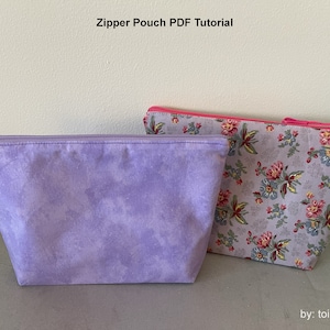 Zipper Pouch PDF Sewing Pattern / Sewing Tutorial / Cosmetic Bag / Toiletry Bag / Instant Download