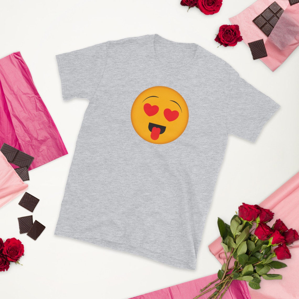 Funny Unisex TShirtLove Emoji TShirtEmoji Shirt Emoji Etsy