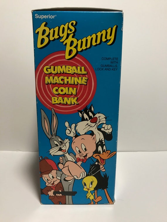 Vintage 1988 Bugs Bunny Looney Toons Plastic Kids Gumball Machine