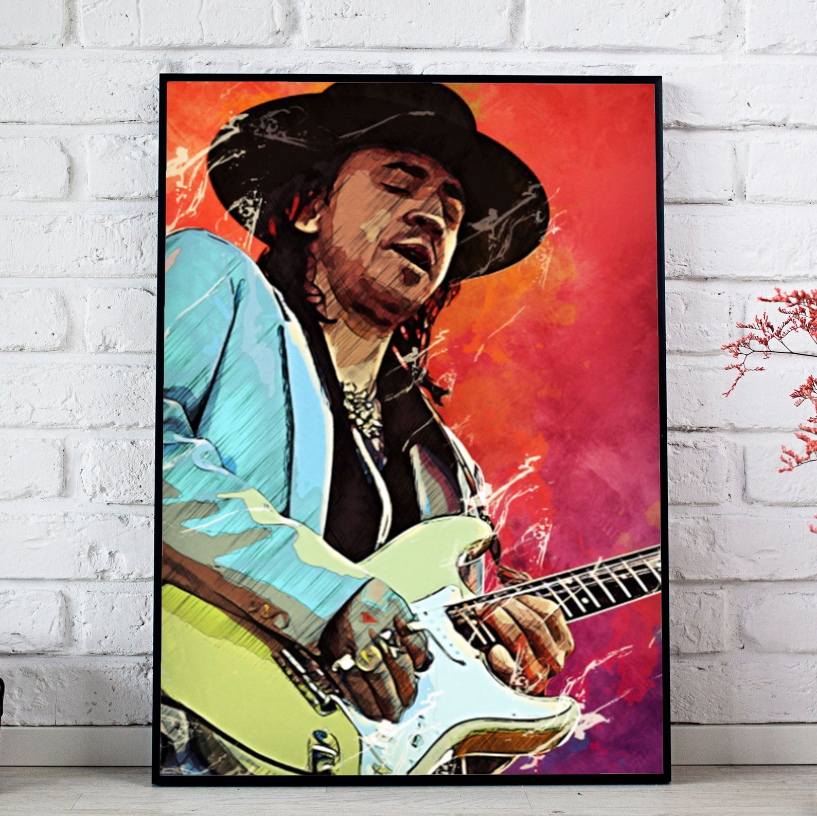 Stevie Ray Vaughan Poster Wall Art Prints Art painting Home Etsy
