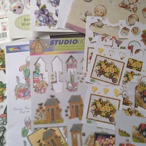 10 páginas de decoupage mixto, algunas con papel n.° 10