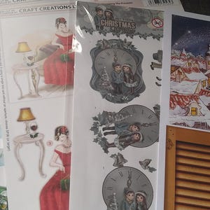 6 pagine di decoupage fustellato natalizio n. 4