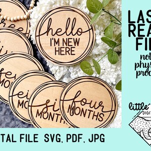 Digital File - Milestone Rounds for Baby Month Photos and Newborn Photography Props