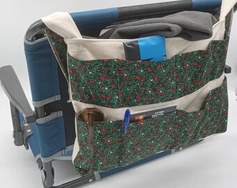 Wheelchair/Walker/Stadium Seat Bag - green holiday