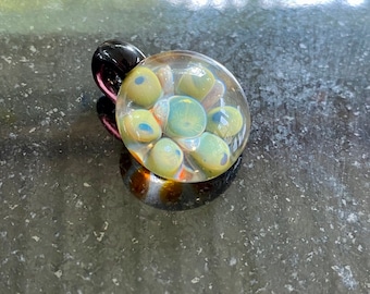 Hand blown glass pendant