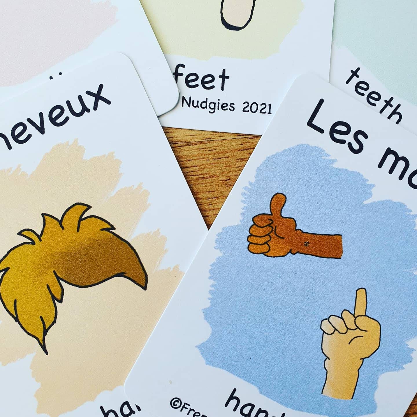 Body Parts DIGITAL Download, French Bilingual Flashcards, French, Body ...