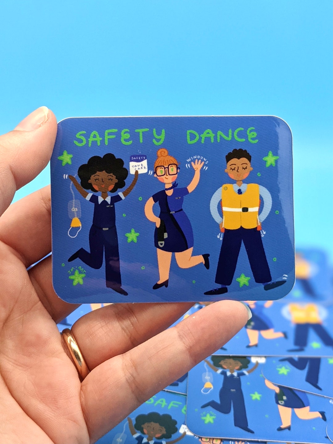 Safe Flight Sticker Flight Attendant Safety Dance- Vinyl Sticker - Etsy
