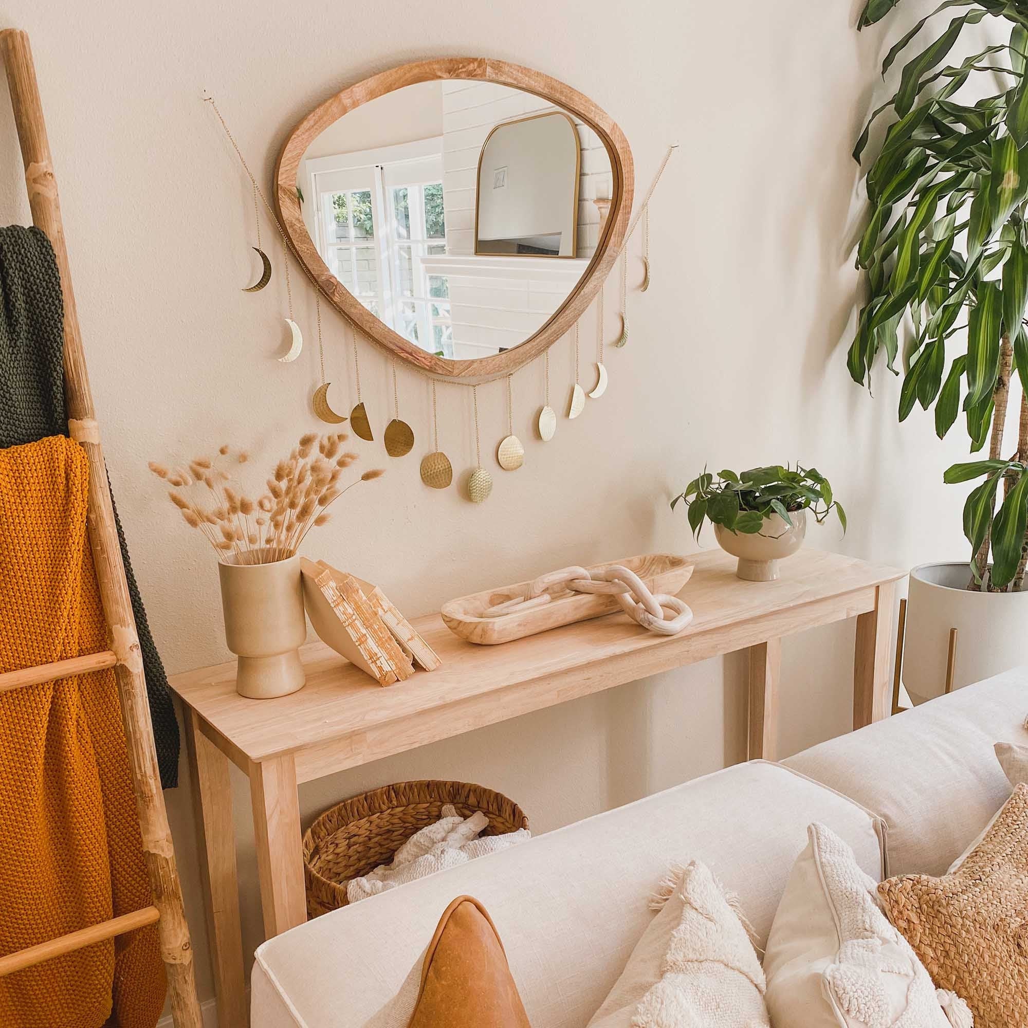 Guirlande de Phase Lune 55 Po | Décoration Murale Boho Suspension Finition Martelée Décoration Pour