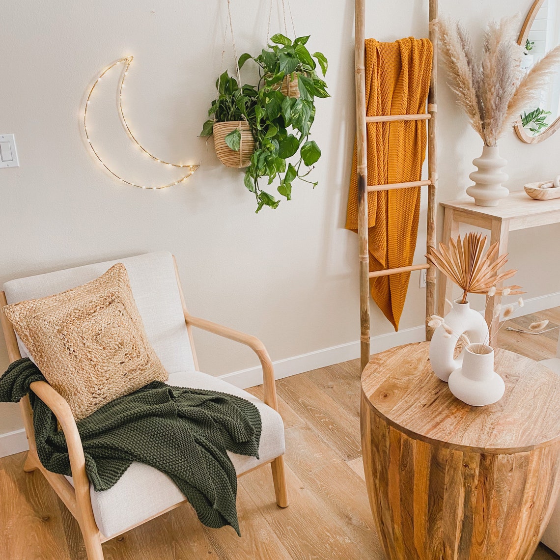 Crescent Moon Wall Light / Celestial Moon Decor / Battery or Etsy