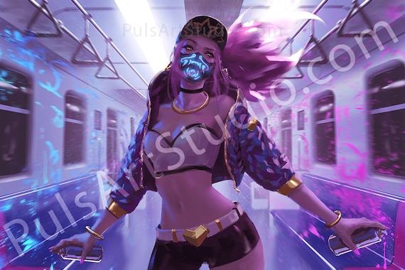 Lol/kda Akali Print #2 (L Poster or XL Vinyl Canvas), by WLOP - Etsy