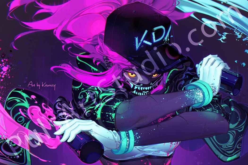 LoL/KDA Akali Print #1 (L Poster or XL Vinyl Canvas), by Kawacy