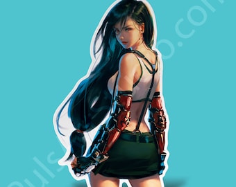 Tifa FFVII Vinyl Sticker: Waterproof Laptop Decal