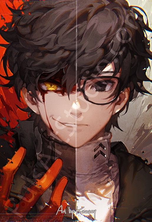 Persona 5 P5 Joker Light And Shadow Print L Etsy