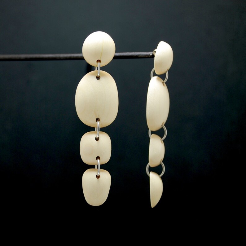 Lydia Wooden Earrings Hand Made Earrings Wooden Jewelry Etsy