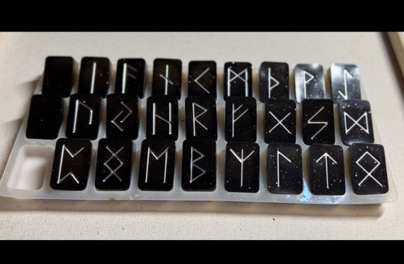 Elder Futhark Runes. Resin Viking Runes Set milky Way - Etsy
