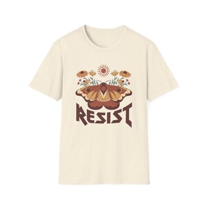 RESIST Unisex Softstyle T-Shirt, Protest Graphic Tee, Activist Apparel, Social Justice Shirt, Rebellion Clothing