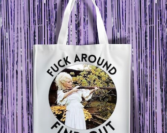F*ck Around Find Out Tote Bag | Sarcastic Canvas Tote | Funny Gift for Her | Bold Statement Bag
