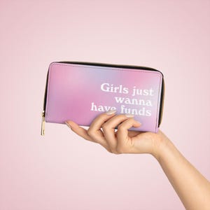 Cartera elegante con cremallera - Rosa degradado, ideal para chicas que buscan dinero, monedero con estilo, regalo para ella, accesorio de moda, cartera de uso diario.