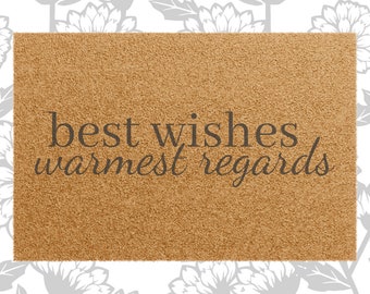 Best Wishes Warmest Regards Coconut Fiber Tufted Coir Doormat