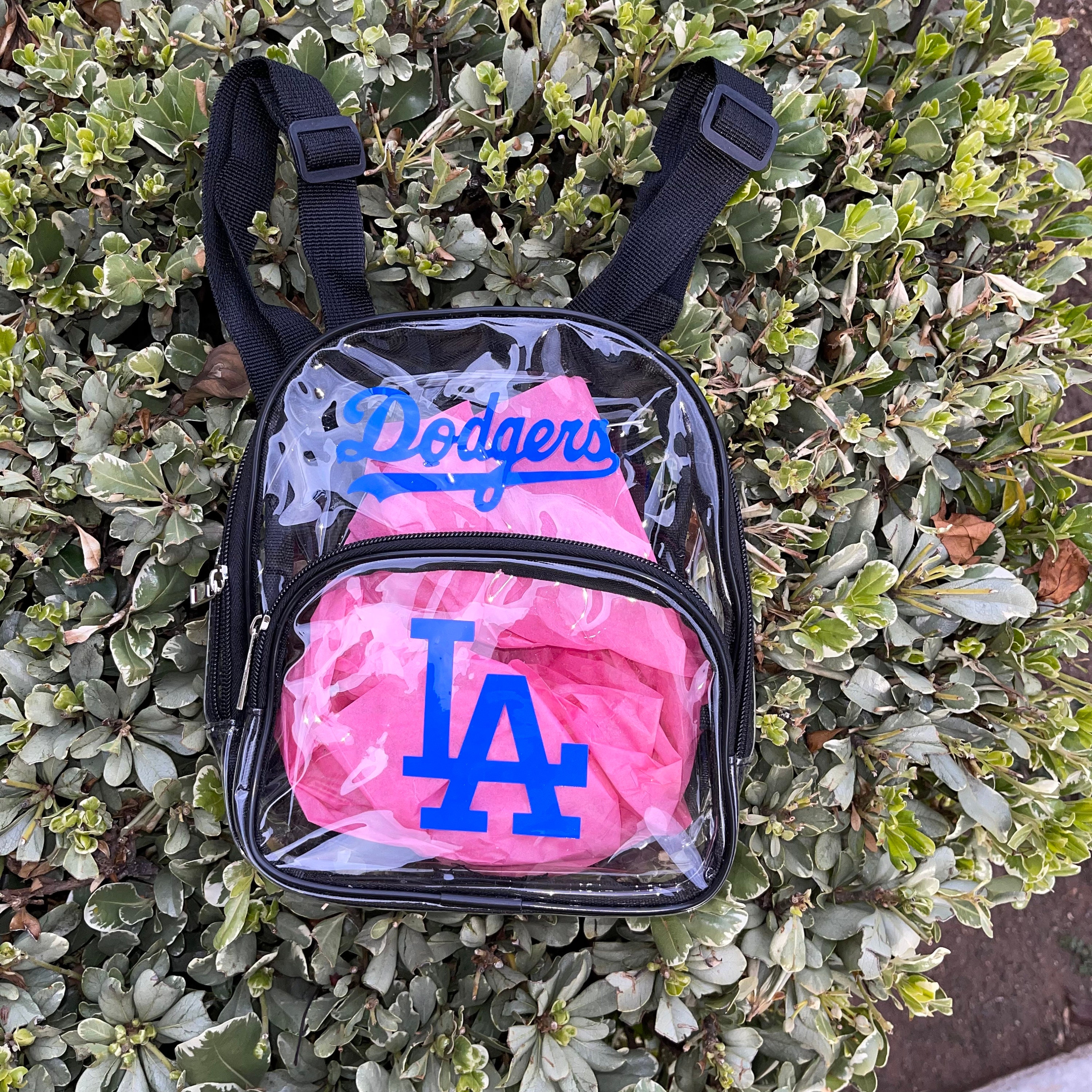 Clear Dodgers Backpack LA CLEAR BACKPACK Stadium Approved