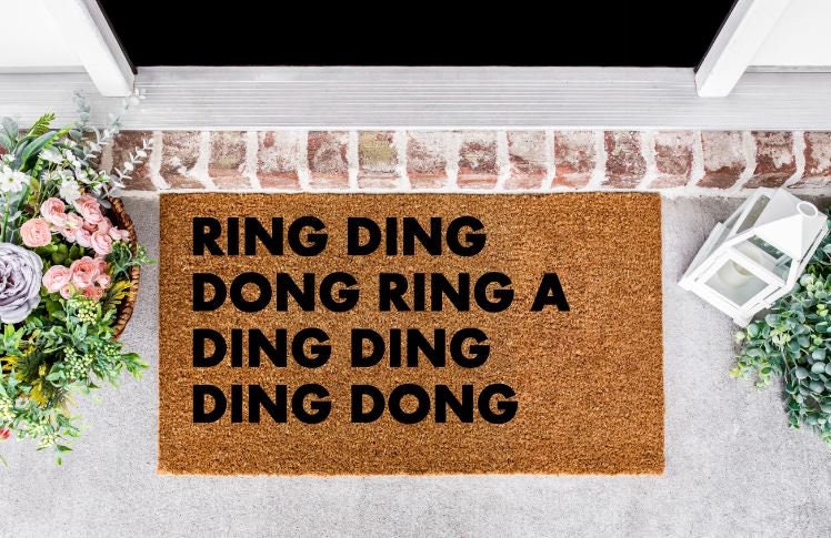 Buy Funny Welcome Indoor Door Mats for Front Door Ring Ding Dong Ring A Ding  Dong Ding Dong Dr Dre Personalized Monogram Kitchen Rugs and Mats With  Anti-Slip Rubber Back Novelty Gift
