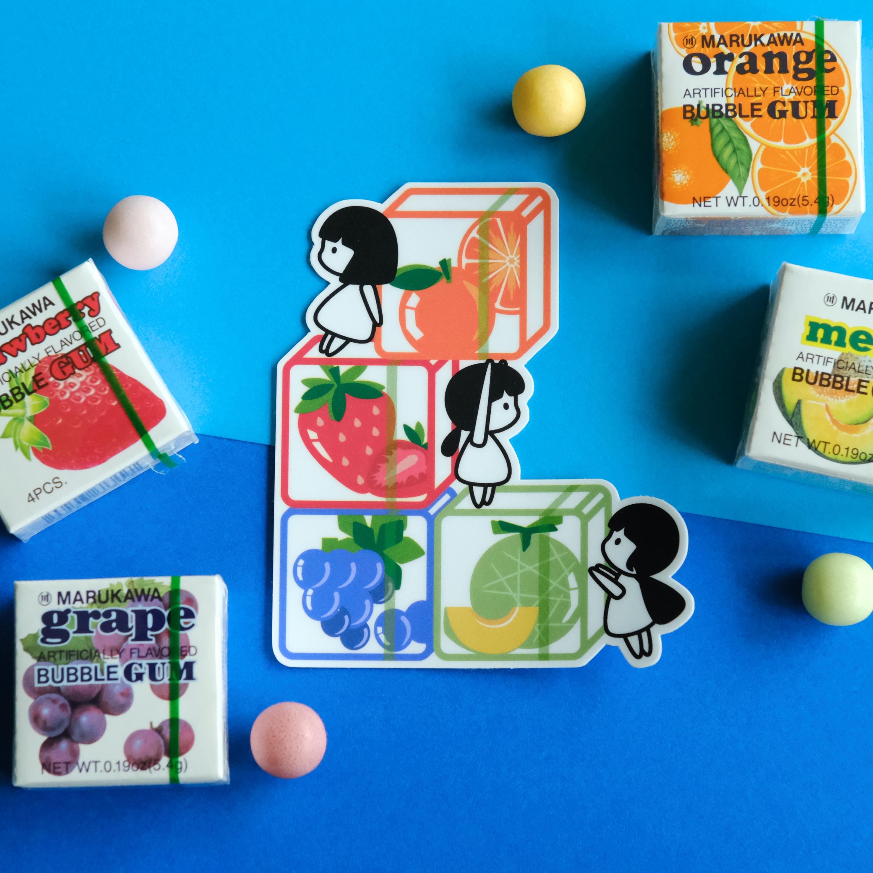 Marukawa Gum Box Girls Sticker - Asian Snacks Japanese - Etsy