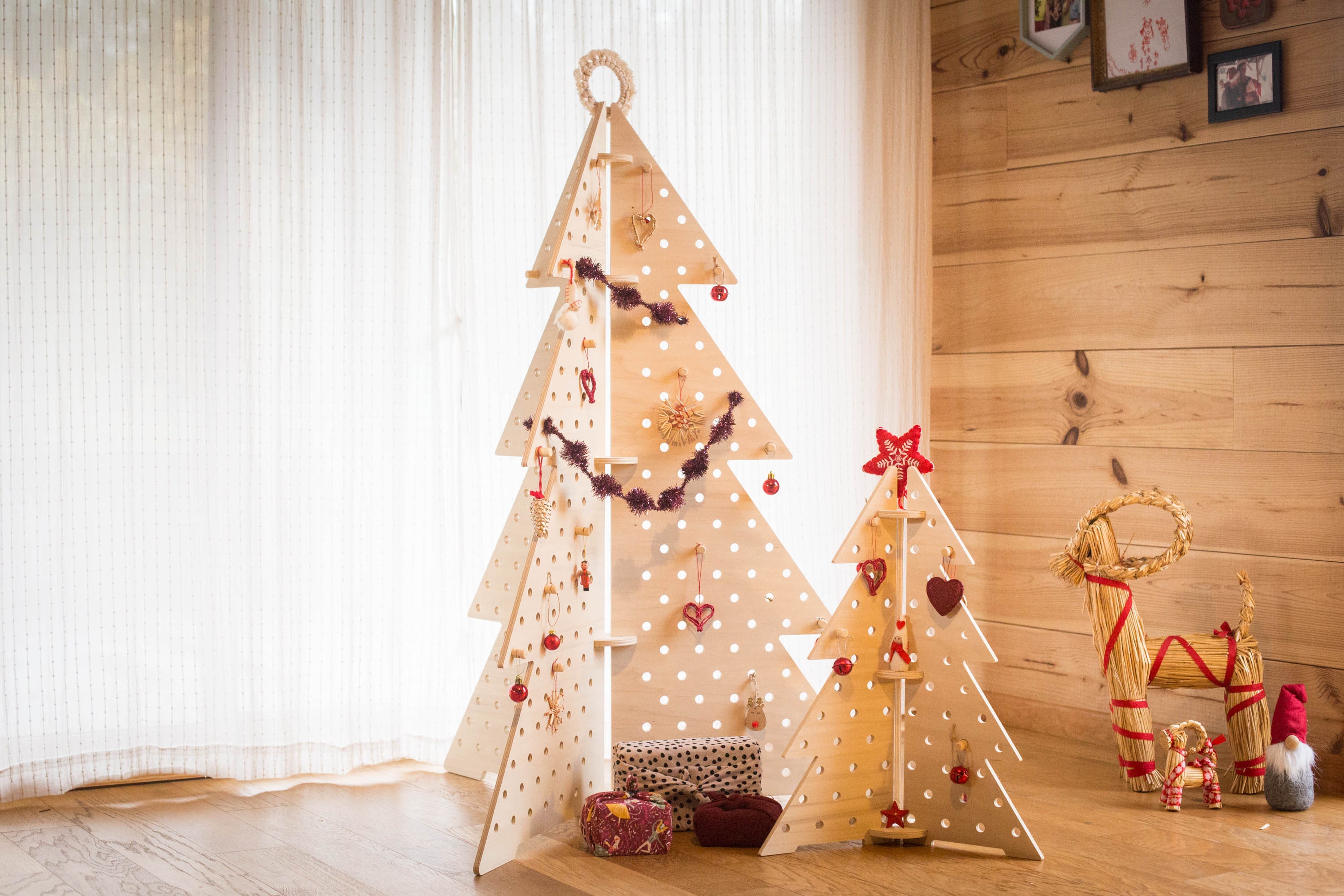 Sapin de Noël en Bois 120cm/60cm 3Côté