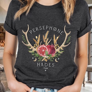 Hades and Persephone Pomegranate Greek Mythology Shirt | Light Academia Clothing Greek Goddess Persephone Statue Dark Cottagecore Fairycore
