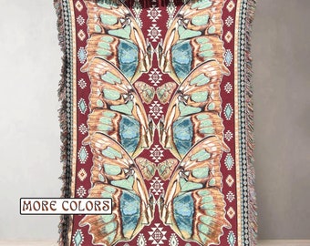 Cozelle Karla 60" x 50"  Multi Color Woven Throw in Rust 