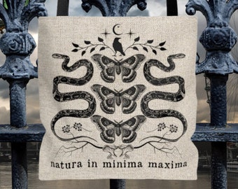 Dark Academia Tote Mushroom Tote Bag | Halloween Tote Bag | Crowcore Tote | MOTH Tote Bag | Goblincore Tote Fall Apparel | Mystical Tote Bag
