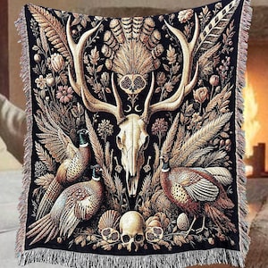 HADES PERSEPHONE Woven BLANKET Greek Mythology Woven Throw Blanket | Pomegranate Woven Tapestry Blanket | Dark Academia Decor Whimsigoth