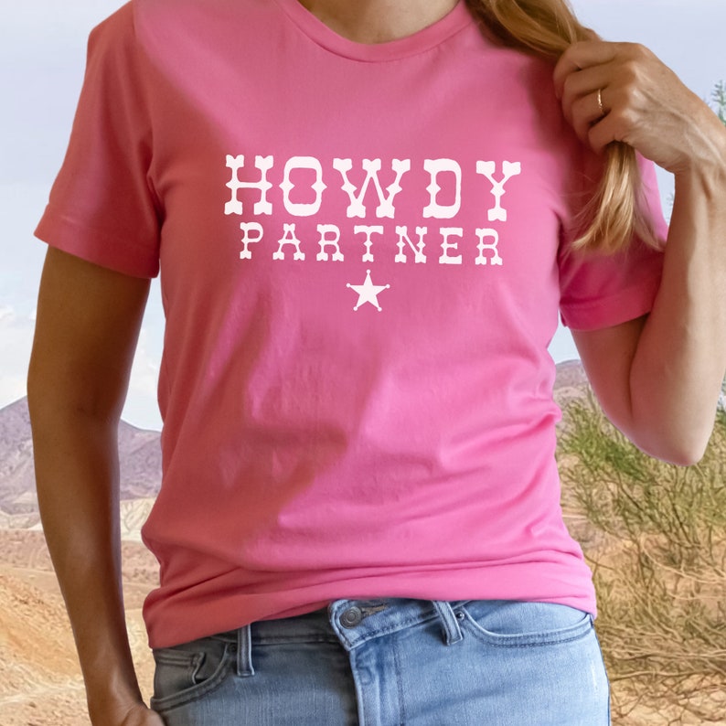 Pink Cowboy Shirt Pink Cowgirl Shirt Pink Cowgirl Costume White Cowboy Shirt Cowboy Costume Western Shirt Rodeo Shirt Texas Tee HOWDY SHIRT bild 9