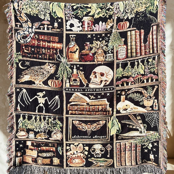 APOTHECARY Woven BLANKET Halloween Blanket Halloween Decor Goblincore Tapestry Blanket Dark Academia Decor Whimsigoth Oddities Witchy Decor Etsy Canada