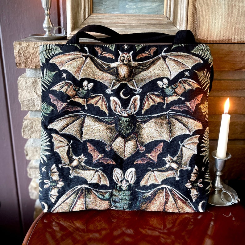 BAT TOTE BAG Bat Bag Dark Academia Tote Bat Gifts Bat Etsy