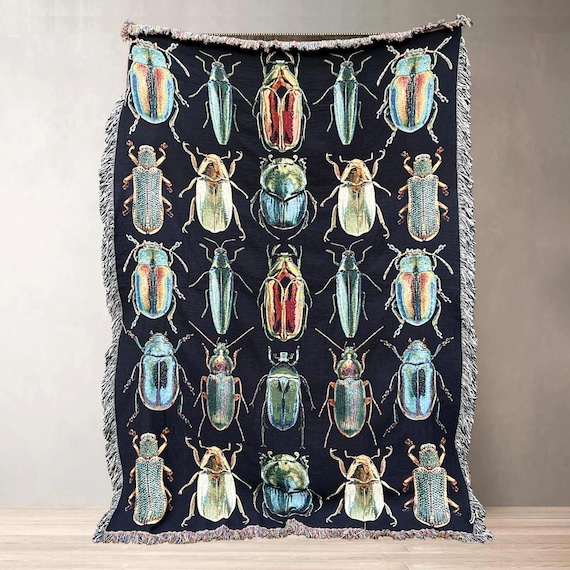 SCARAB BEETLE Woven Blanket Dark Academia Decor Woven Throw