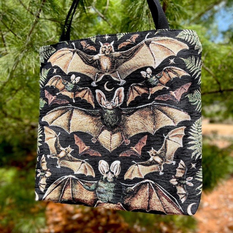 BAT TOTE BAG Bat Bag Dark Academia Tote Bat Gifts Bat Etsy