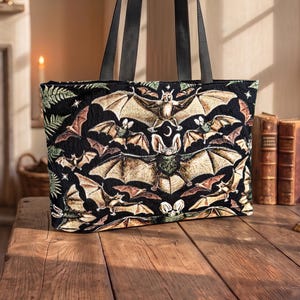 Vintage bat woven weekender bag