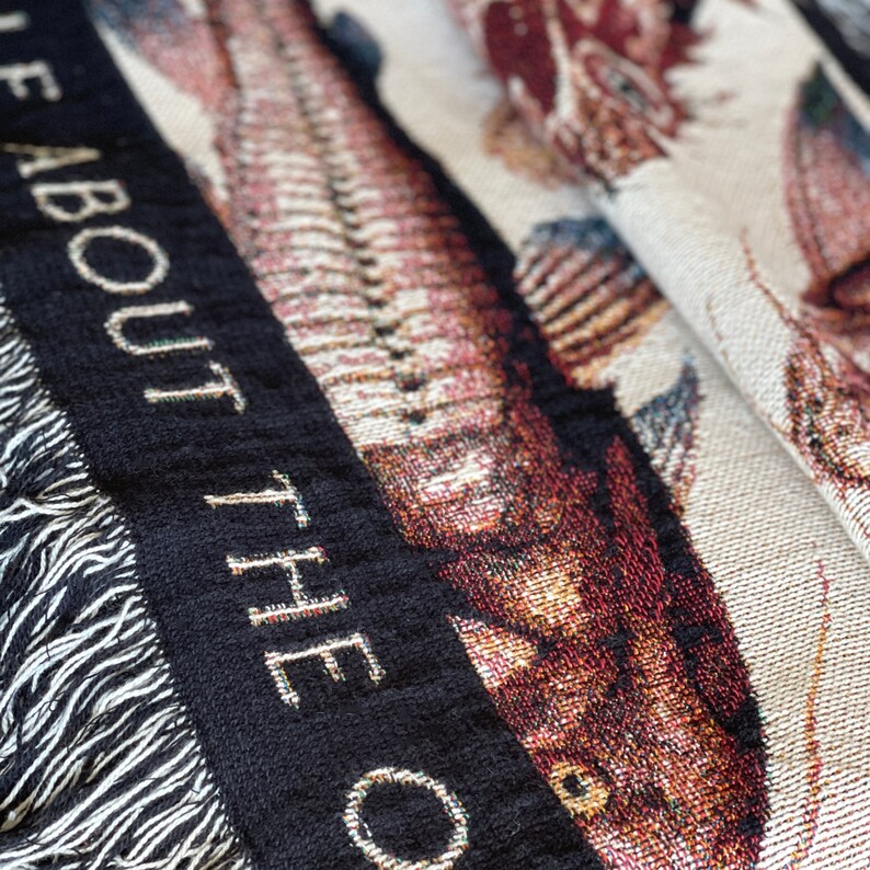 Fisherman Aesthetic lake house decor blanket, this VINTAGE FISH WOVEN BLANKET is the ideal personalized lake house gift, 2nd anniversary gift or beach home decor. This detailed woven throw blanket is beautiful neutral nautical decor.
