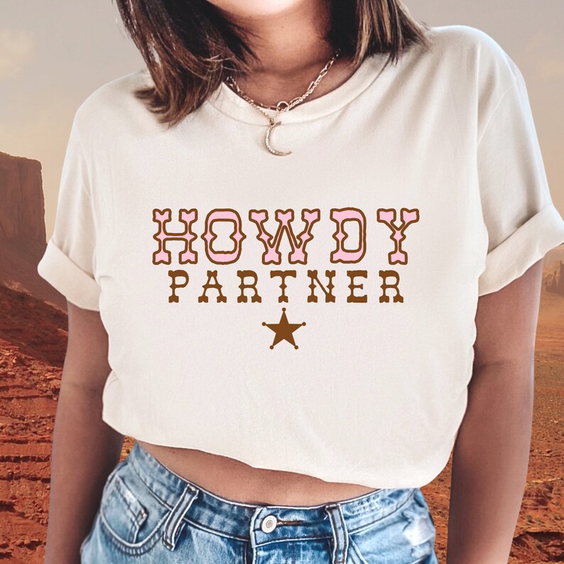Pink Cowboy Shirt Pink Cowgirl Shirt Pink Cowgirl Costume White Cowboy Shirt Cowboy Costume Western Shirt Rodeo Shirt Texas Tee HOWDY SHIRT bild 2